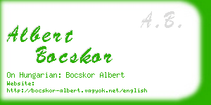 albert bocskor business card